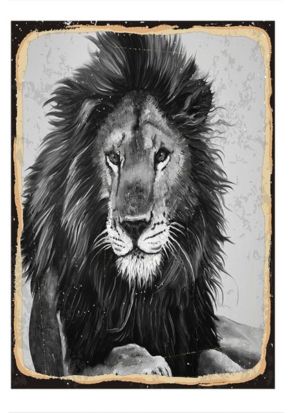 Erkek Aslan Desenli Mdf Tablo