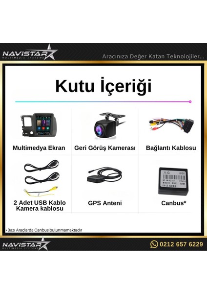 Honda Civic Tesla 2008-2011 Model 2gb + 32GB Kablosuz Carplay Na fırsatları