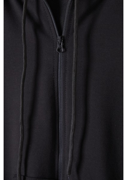 Kız Çocuk Kapüşonlu Fermuarlı Siyah Okul Hırkası 16191 fiyatları