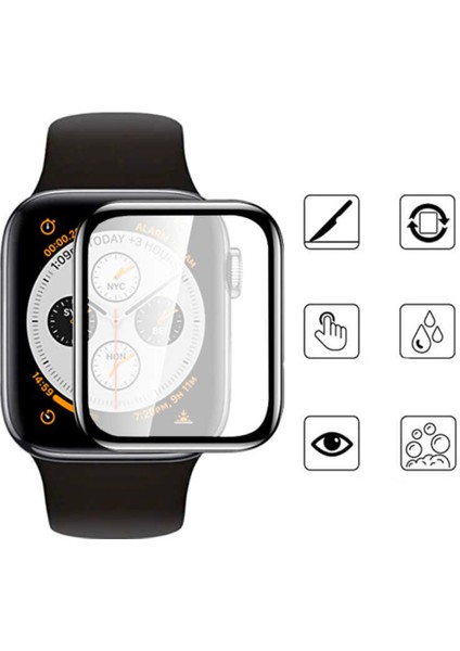 Apple Watch Seri 7-8 41MM Uyumlu Kavisli Ekranı Tam Kaplayan Mat Esnek Akıllı Saat Ekran Koruyucu