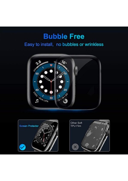Apple Watch Seri 7-8 41MM Uyumlu Kavisli Ekranı Tam Kaplayan Mat Esnek Akıllı Saat Ekran Koruyucu