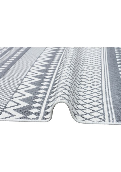 Arya Ar 05 Grey Çift Taraflı Etnik Desenli Dokuma Kilim