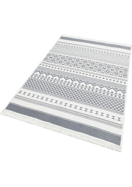 Arya Ar 05 Grey Çift Taraflı Etnik Desenli Dokuma Kilim