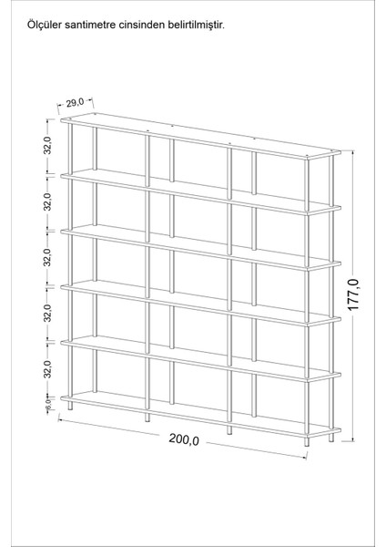 Çevir Kur 200 cm Beyaz Kitaplık