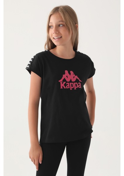 Siyah Kol Detay Ön Baskılı Kız Çocuk T-Shirt fiyatları