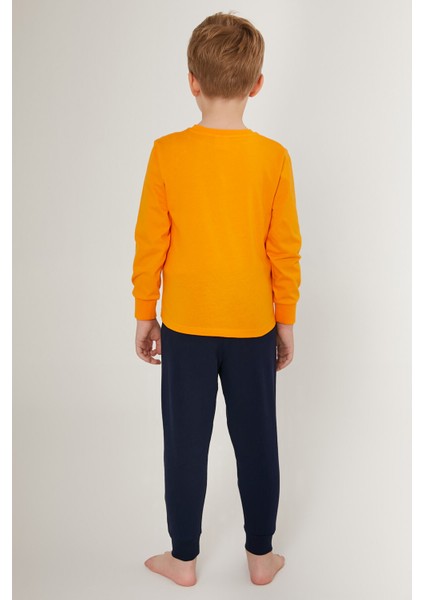 Spaced Turuncu Erkek Çocuk Uzun Kol Pijama Takım indirimleri