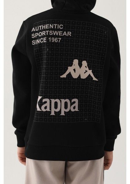 Siyah Yaka Fermuarlı Kapüşonlu Erkek Çocuk Sweatshirt modelleri