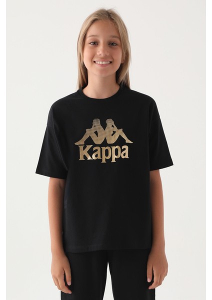 Siyah Baskı Detay Kız Çocuk T-Shirt