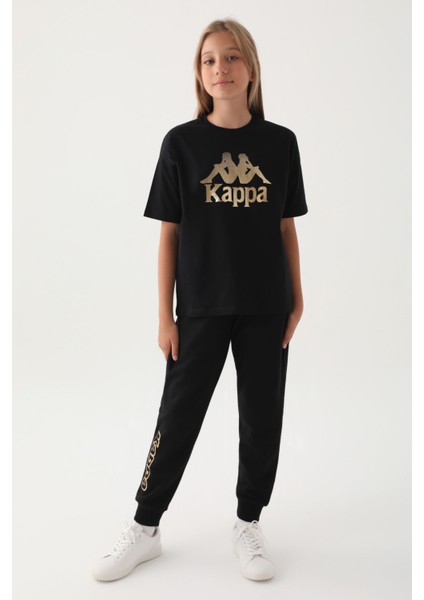 Siyah Baskı Detay Kız Çocuk T-Shirt indirimleri