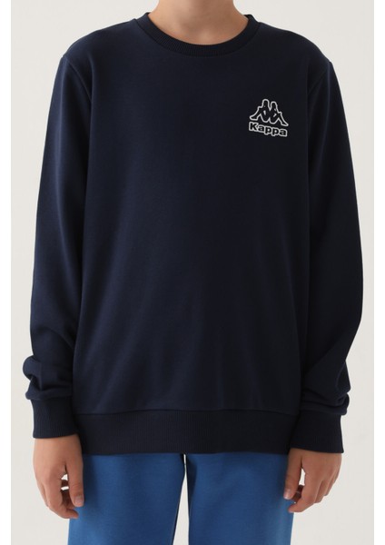 Lacivert Bisiklet Yaka Erkek Çocuk Sweatshirt modelleri