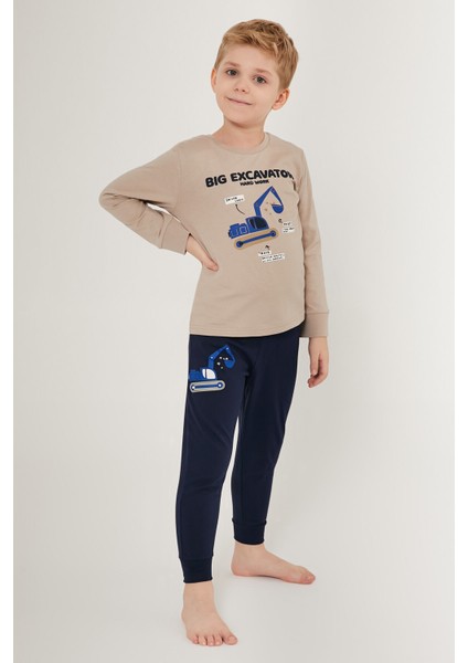 Big Excavator Gri Erkek Çocuk Uzun Kol Pijama Takım fiyatları