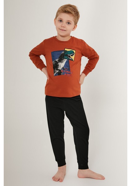 The Ultimate King Kahverengi Erkek Çocuk Uzun Kol Pijama Takım fiyatları