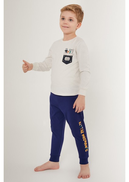 Little Builder Beyaz Erkek Çocuk Uzun Kol Pijama Takım fiyatları