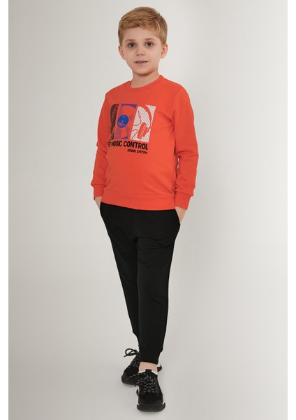 Music Turuncu Erkek Çocuk Eşofman Takımı modelleri