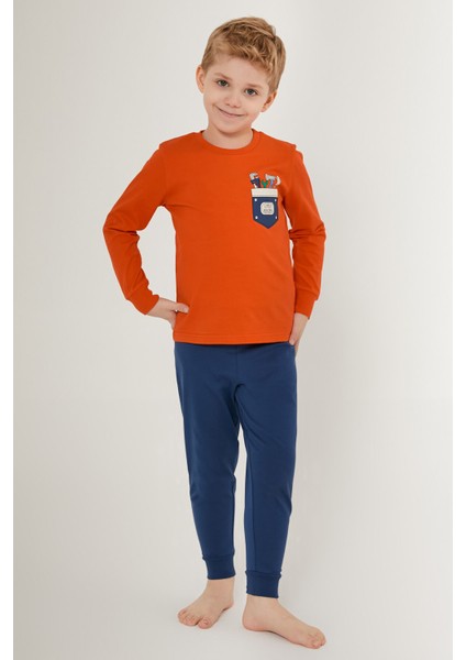 Little Builders Turuncu Erkek Çocuk Uzun Kol Pijama Takım fiyatları