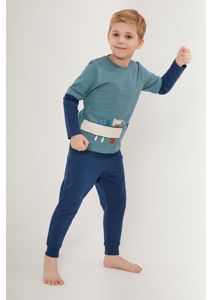 Tool Team Mavi Erkek Çocuk Uzun Kol Pijama Takım fiyatları