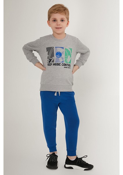 Music Control Sound System Gri Erkek Çocuk Eşofman Takımı