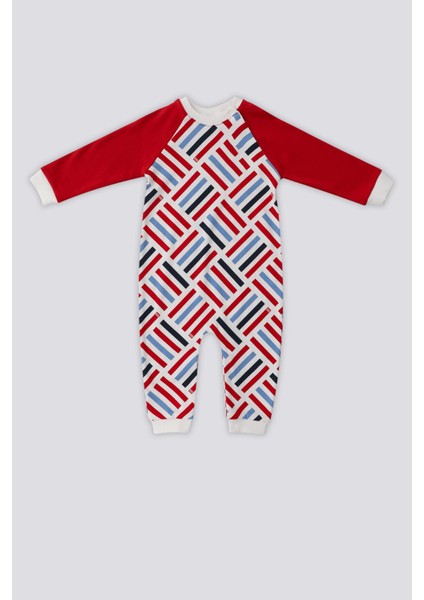 Krem Şerit Detay Yaka Çıtçıtlı Bebek Tulum modelleri