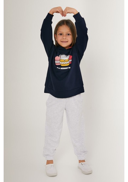 Eat Dessert First Siyah Kız Çocuk Eşofman Takımı modelleri
