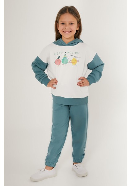 Keep Moving Beyaz Kız Çocuk Eşofman Takımı