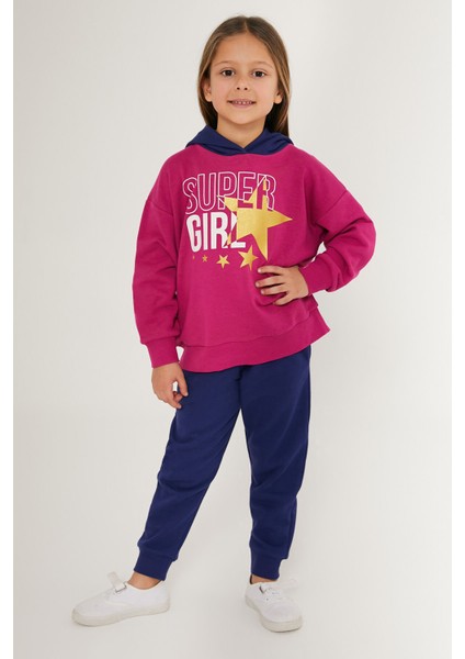 Super Girl Koyu Pembe Kız Çocuk Eşofman Takımı fiyatları