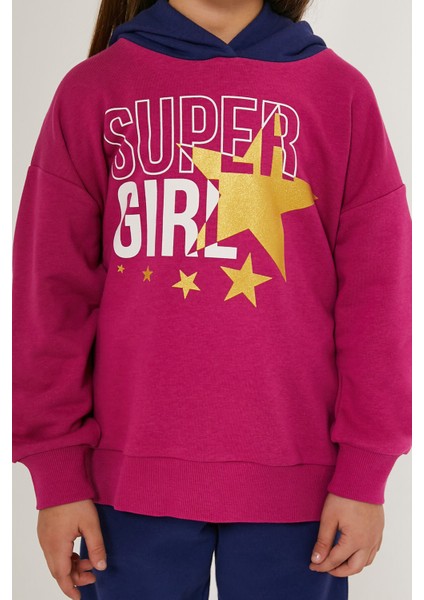 Super Girl Koyu Pembe Kız Çocuk Eşofman Takımı fırsatları