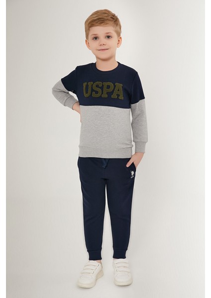 Shiny Gri Lacivert Erkek Çocuk Eşofman Takımı
