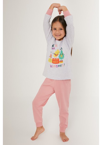 Winner Gri Kız Çocuk Uzun Kol Pijama Takım modelleri