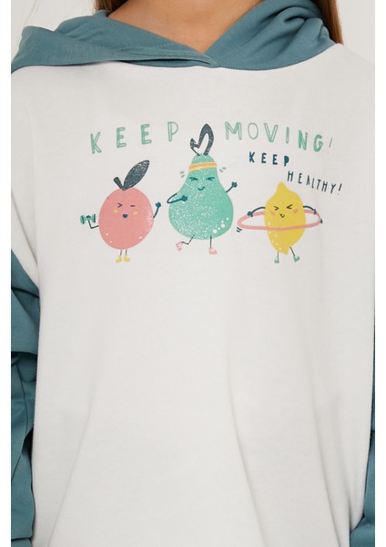 Keep Moving Beyaz Kız Çocuk Eşofman Takımı