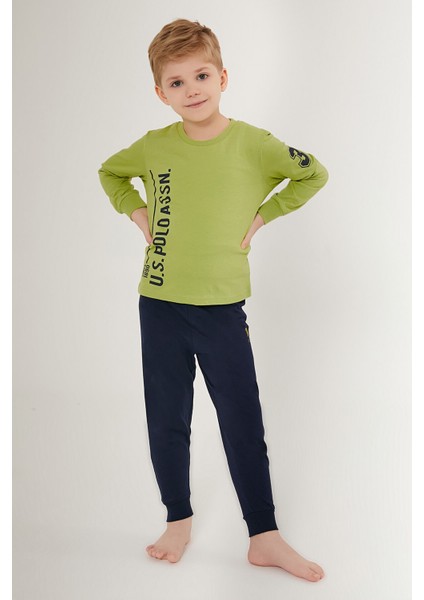 Multicolored Yeşil Erkek Çocuk Uzun Kol Pijama Takım