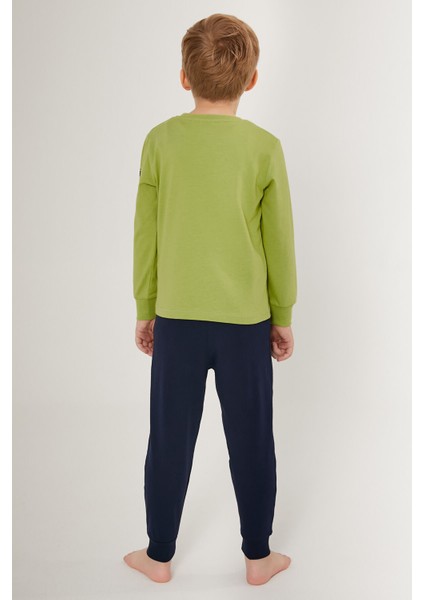 Multicolored Yeşil Erkek Çocuk Uzun Kol Pijama Takım indirimleri