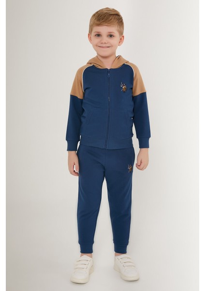 Zipper Koyu Mavi Erkek Çocuk Eşofman Takımı