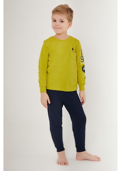 Excellent Yeşil Erkek Çocuk Uzun Kol Pijama Takım