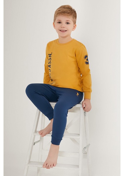 Ribbon Kahverengi Erkek Çocuk Uzun Kol Pijama Takım