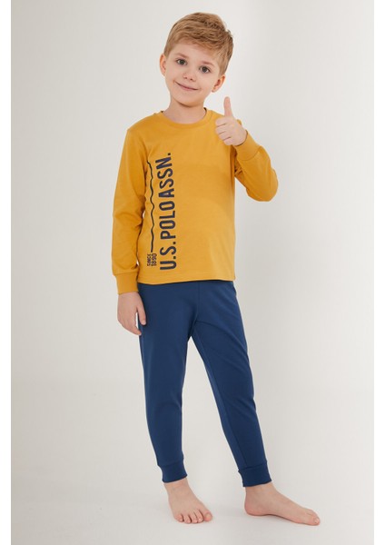 Ribbon Kahverengi Erkek Çocuk Uzun Kol Pijama Takım modelleri