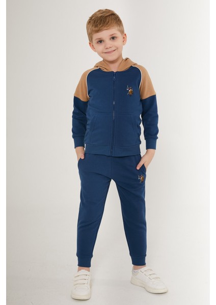 Zipper Koyu Mavi Erkek Çocuk Eşofman Takımı