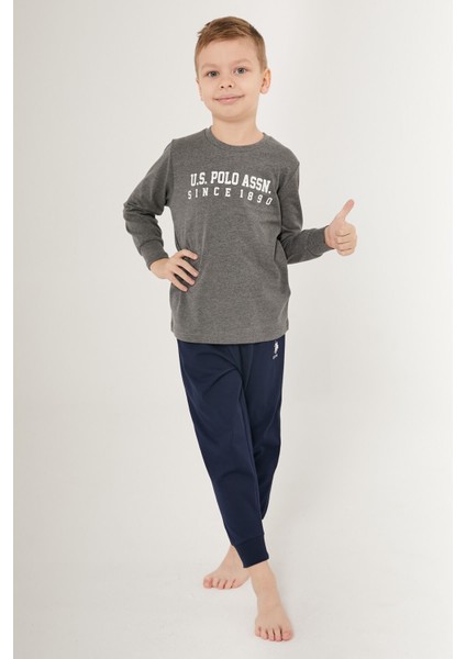Cute Nice Gri Erkek Çocuk Uzun Kol Pijama Takım modelleri