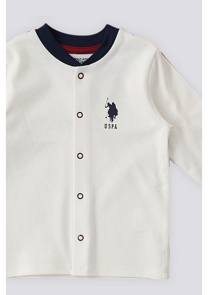 Krem Çıtçıtlı Uspa Desen Bebek 3'lü Takım modelleri