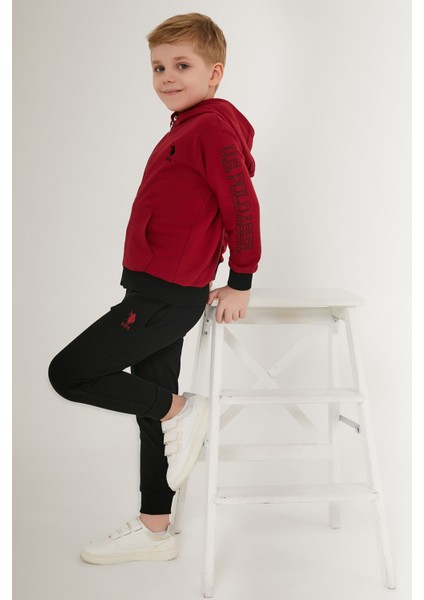 With Pockets Bordo Erkek Çocuk Eşofman Takımı