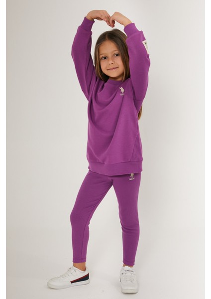 Shiny Girl Mor Kız Çocuk Uzun Kol Pijama Takım modelleri