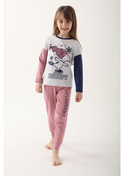 Kar Melanj Kız Çocuk Uzun Kol Pijama Takım
