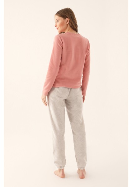 Retro Pembe Kadın Uzun Kol Pijama Takım indirimleri