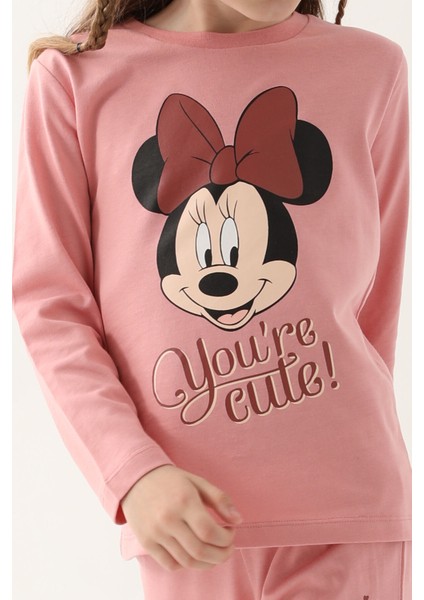 Retro Pembe Kız Çocuk Uzun Kol Pijama Takım