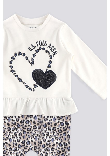 Krem Ön Baskılı Fırfır Detay Bebek Tulum modelleri