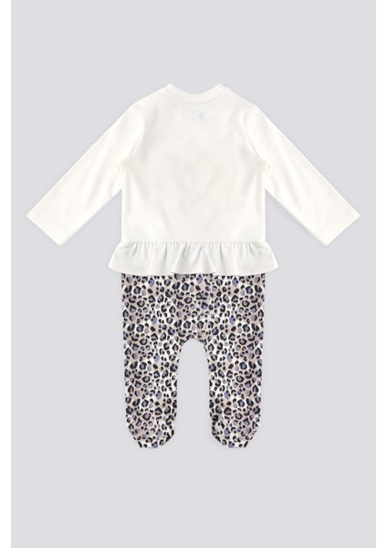 Krem Ön Baskılı Fırfır Detay Bebek Tulum fırsatları