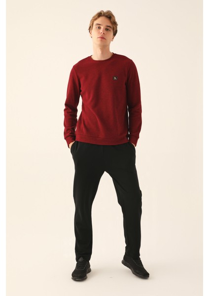 Bordo Erkek Uzun Kol Pijama Takım