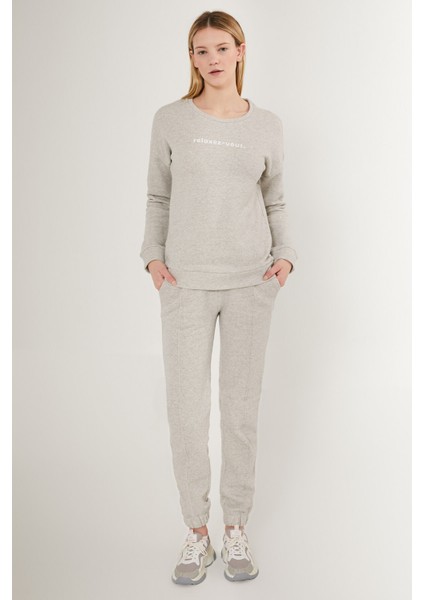 Relaxez Vouz Gri Kadın Uzun Kol Pijama Takım modelleri