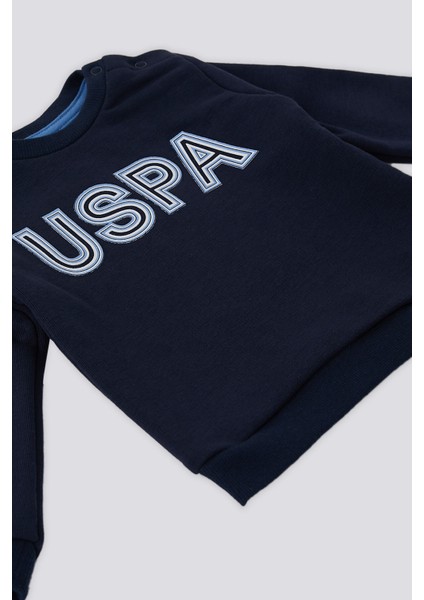 Lacivert Uspa Baskı Çıtçıtlı Bebek 2'li Takım fiyatları