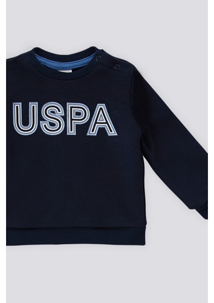 Lacivert Uspa Baskı Çıtçıtlı Bebek 2'li Takım modelleri