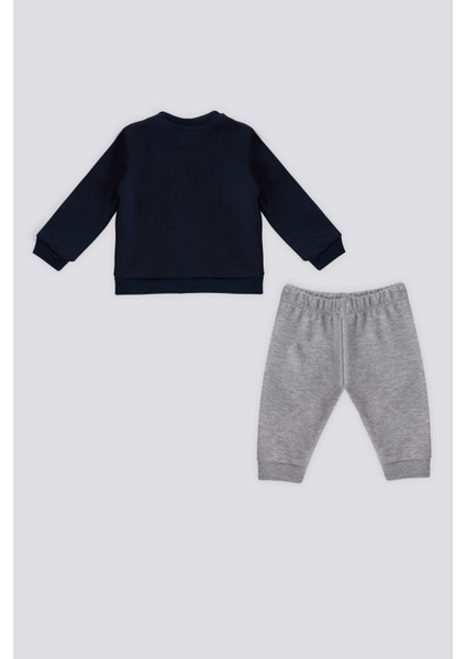 Lacivert Uspa Baskı Çıtçıtlı Bebek 2'li Takım fırsatları